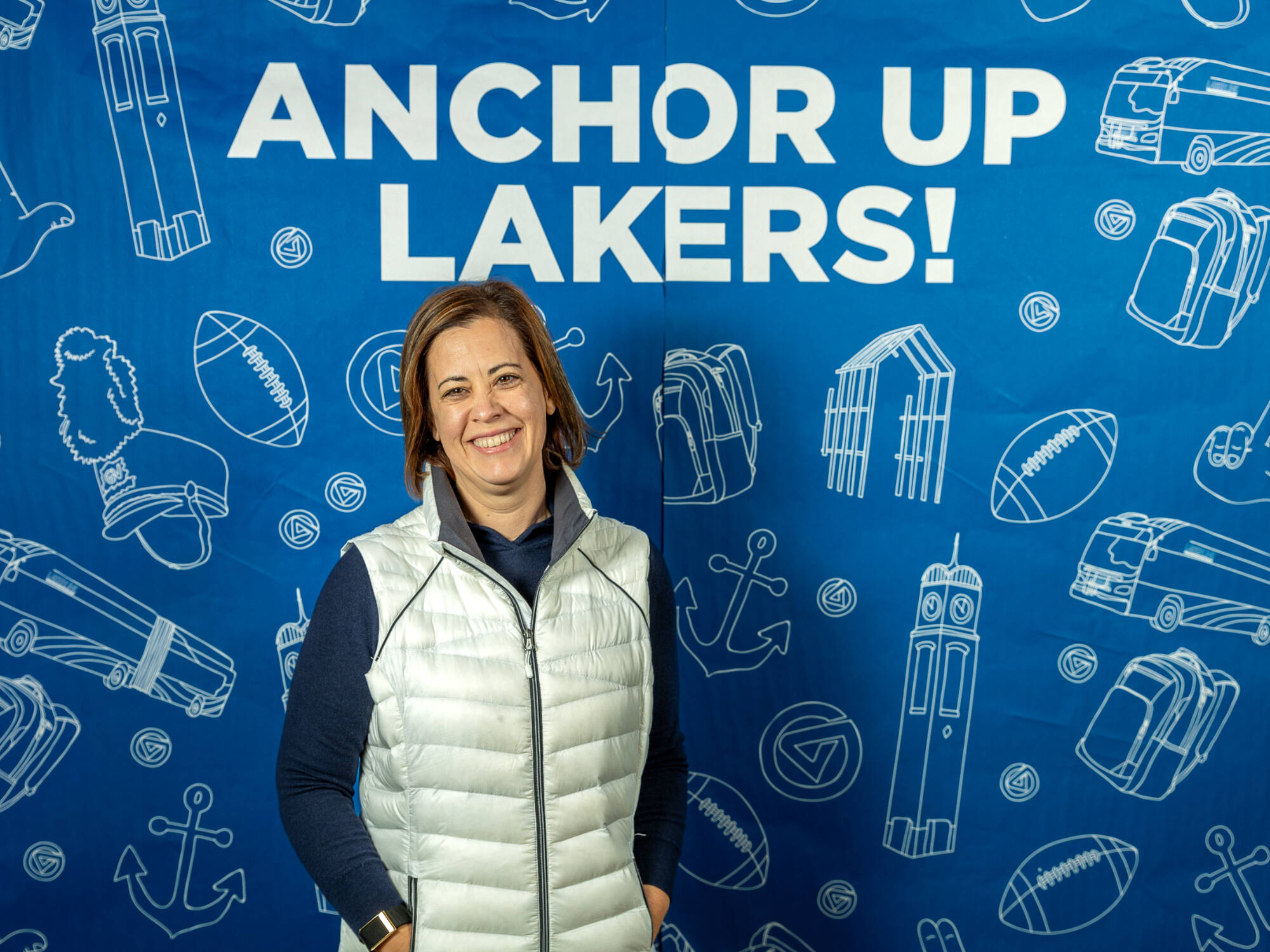 an individual wearing a white vest